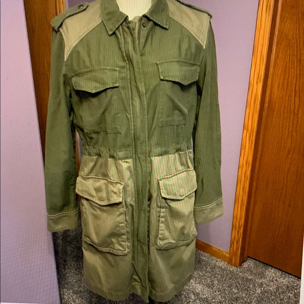 GAP 3/4 Length Utility Jacket, Olive Green, size small
